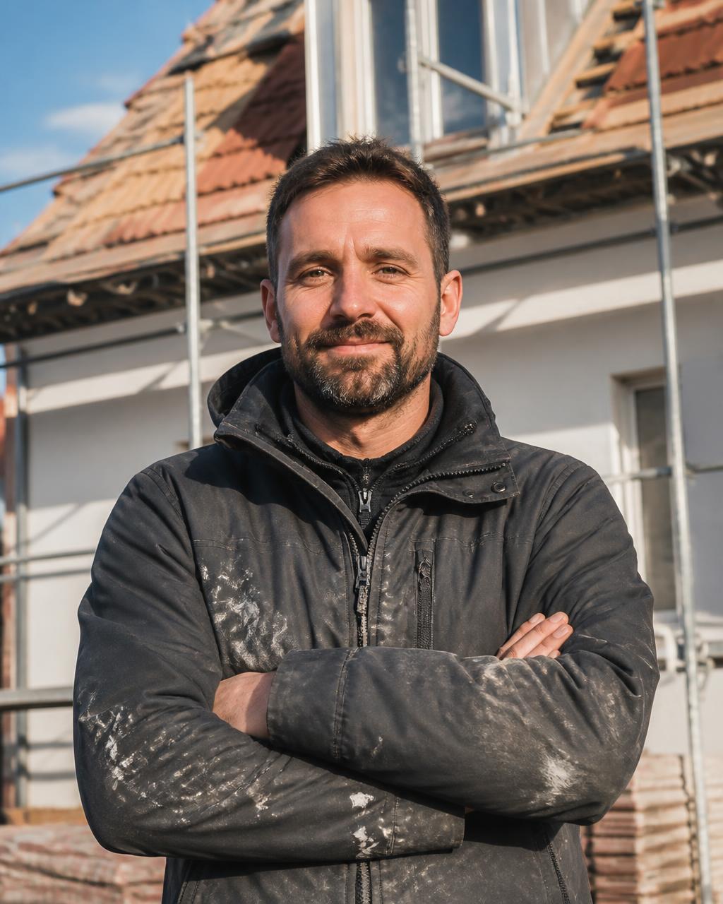 Logan, couvreur zingueur et gérant d'ADJ Couverture & Bâti